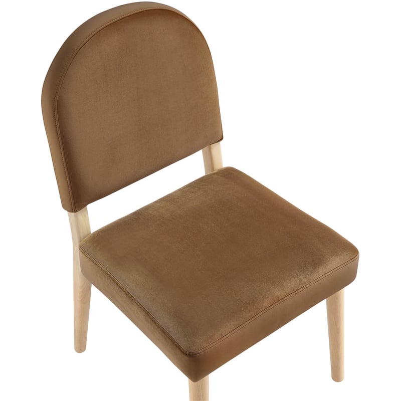 Bowery Hill Contemporary Saddle Velvet Upholstered Dining Chair (Set of 2)