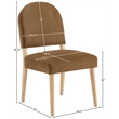 Bowery Hill Contemporary Saddle Velvet Upholstered Dining Chair (Set of 2)