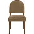 Bowery Hill Contemporary Beige Velvet Upholstered Dining Chair (Set of 2)