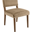 Bowery Hill Contemporary Beige Velvet Upholstered Dining Chair (Set of 2)