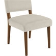 Bowery Hill Contemporary Cream Velvet Upholstered Dining Chair (Set of 2)