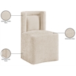 Bowery Hill Contemporary Soft Beige Chenille Fabric Dining Chair