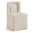 Bowery Hill Contemporary Soft Beige Chenille Fabric Dining Chair