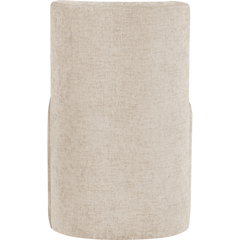 Bowery Hill Contemporary Soft Beige Chenille Fabric Dining Chair