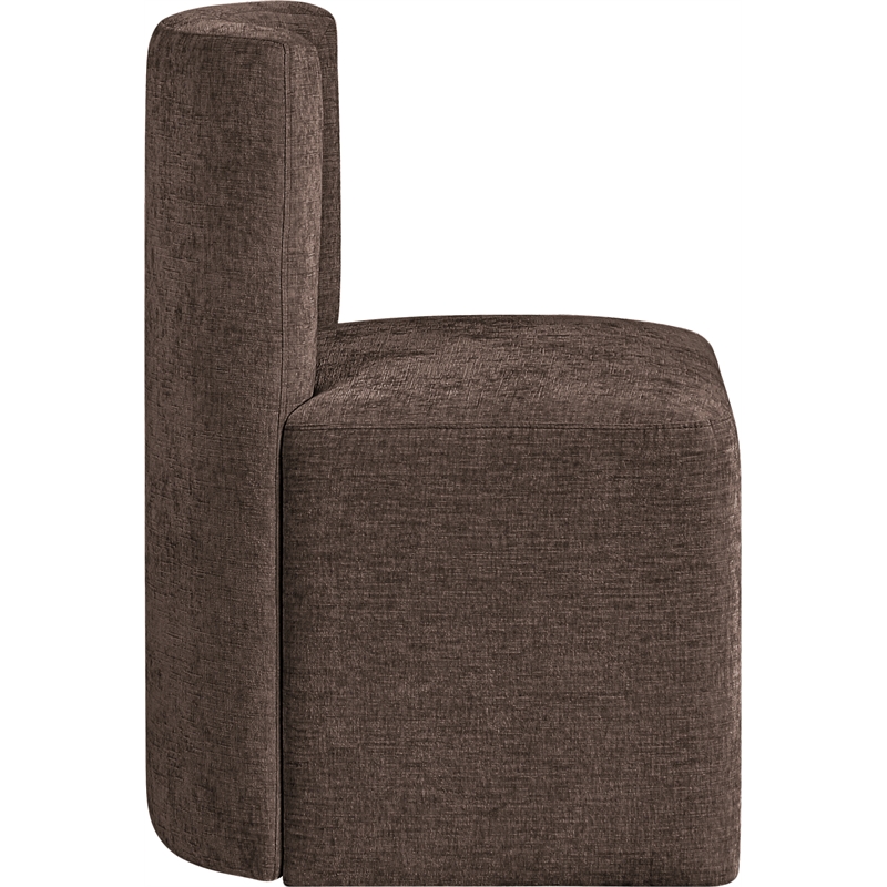 Bowery Hill Contemporary Soft Brown Chenille Fabric Dining Chair