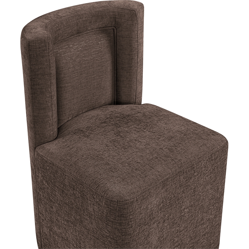 Bowery Hill Contemporary Soft Brown Chenille Fabric Dining Chair