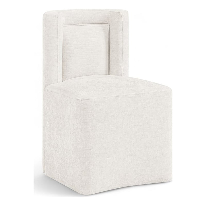 Bowery Hill Contemporary Soft Cream Chenille Fabric Dining Chair