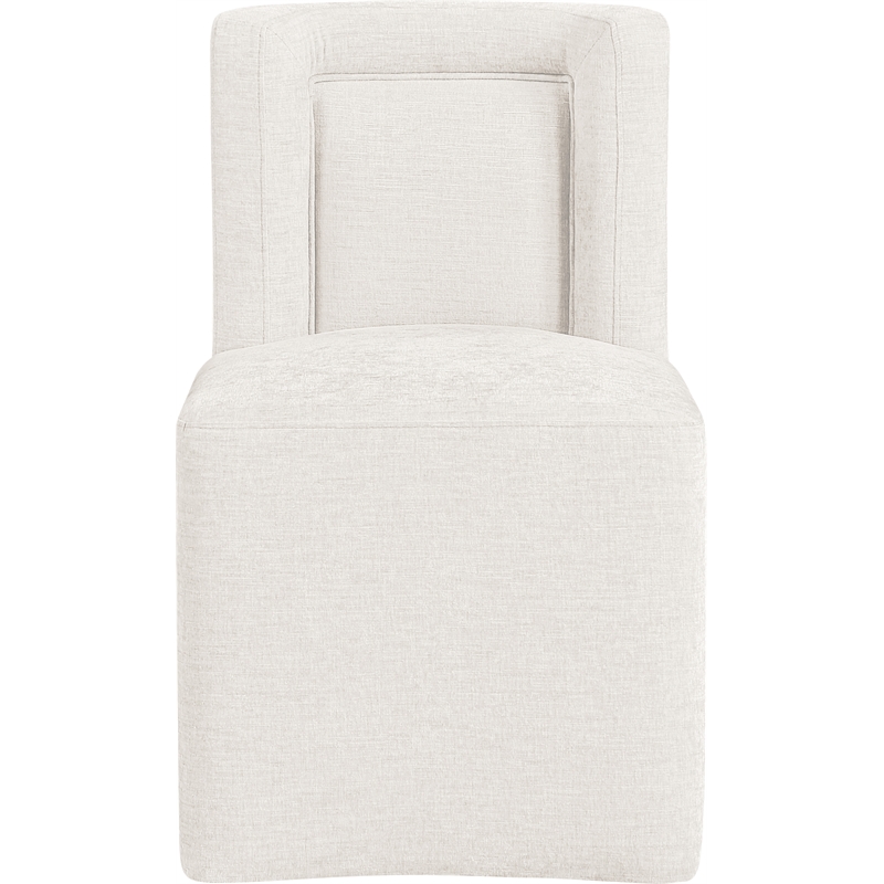 Bowery Hill Contemporary Soft Cream Chenille Fabric Dining Chair