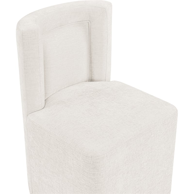 Bowery Hill Contemporary Soft Cream Chenille Fabric Dining Chair