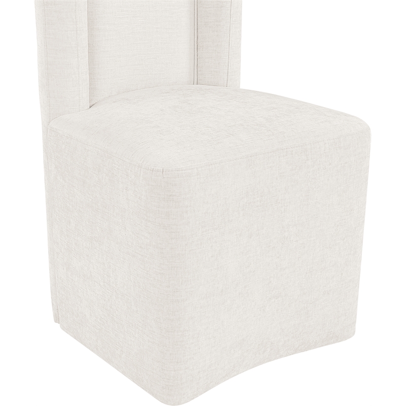 Bowery Hill Contemporary Soft Cream Chenille Fabric Dining Chair