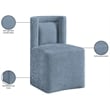 Bowery Hill Contemporary Light Blue Chenille Fabric Dining Chair