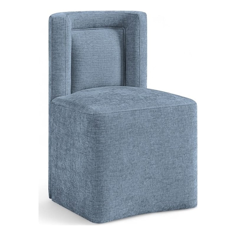 Bowery Hill Contemporary Light Blue Chenille Fabric Dining Chair