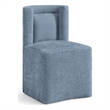 Bowery Hill Contemporary Light Blue Chenille Fabric Dining Chair