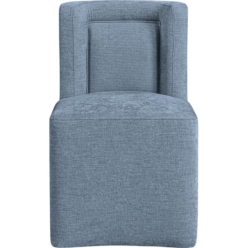 Bowery Hill Contemporary Light Blue Chenille Fabric Dining Chair