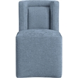 Bowery Hill Contemporary Light Blue Chenille Fabric Dining Chair
