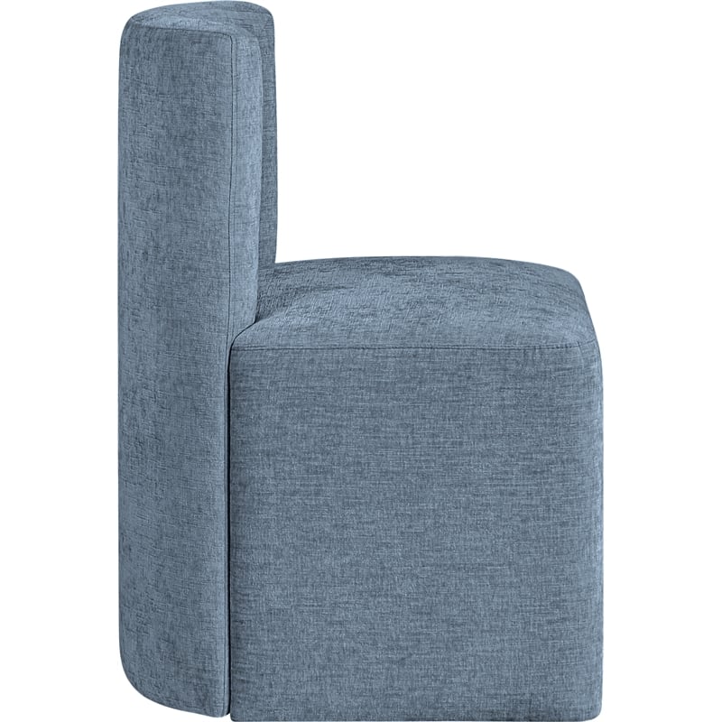 Bowery Hill Contemporary Light Blue Chenille Fabric Dining Chair