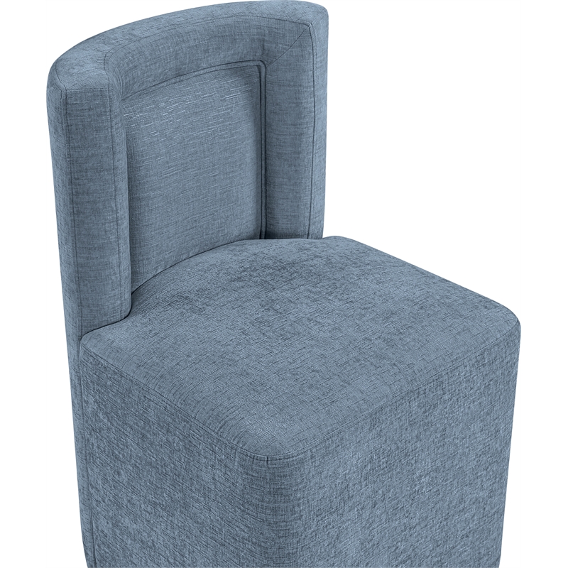 Bowery Hill Contemporary Light Blue Chenille Fabric Dining Chair