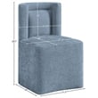 Bowery Hill Contemporary Light Blue Chenille Fabric Dining Chair