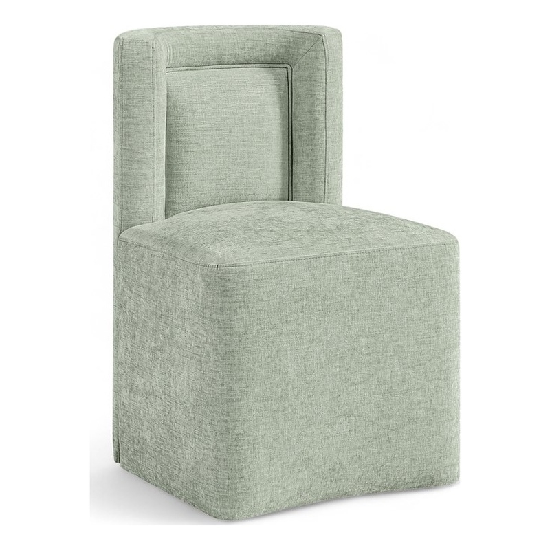 Bowery Hill Contemporary Soft Mint Chenille Fabric Dining Chair