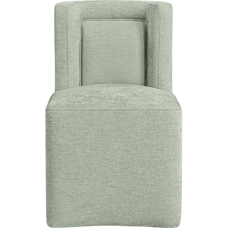 Bowery Hill Contemporary Soft Mint Chenille Fabric Dining Chair
