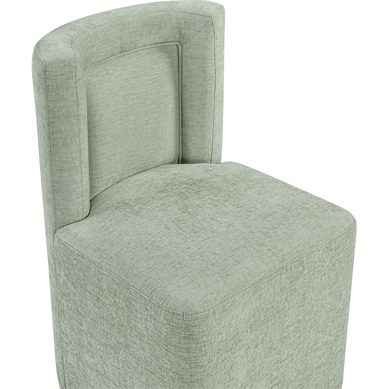 Bowery Hill Contemporary Soft Mint Chenille Fabric Dining Chair