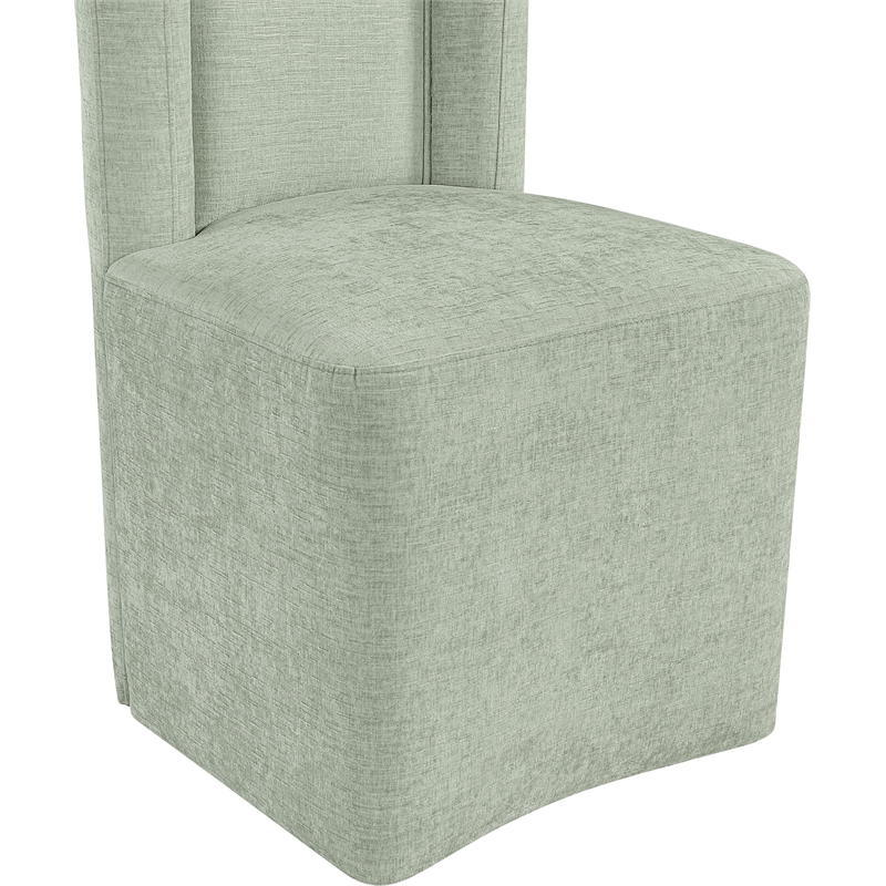Bowery Hill Contemporary Soft Mint Chenille Fabric Dining Chair