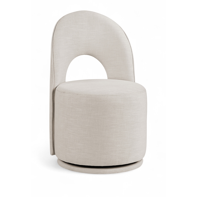 Bowery Hill Contemporary Beige Linen Textured FabricDining Chair (Set of 2)