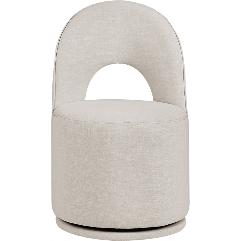 Bowery Hill Contemporary Beige Linen Textured FabricDining Chair (Set of 2)