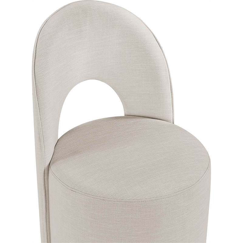 Bowery Hill Contemporary Beige Linen Textured FabricDining Chair (Set of 2)