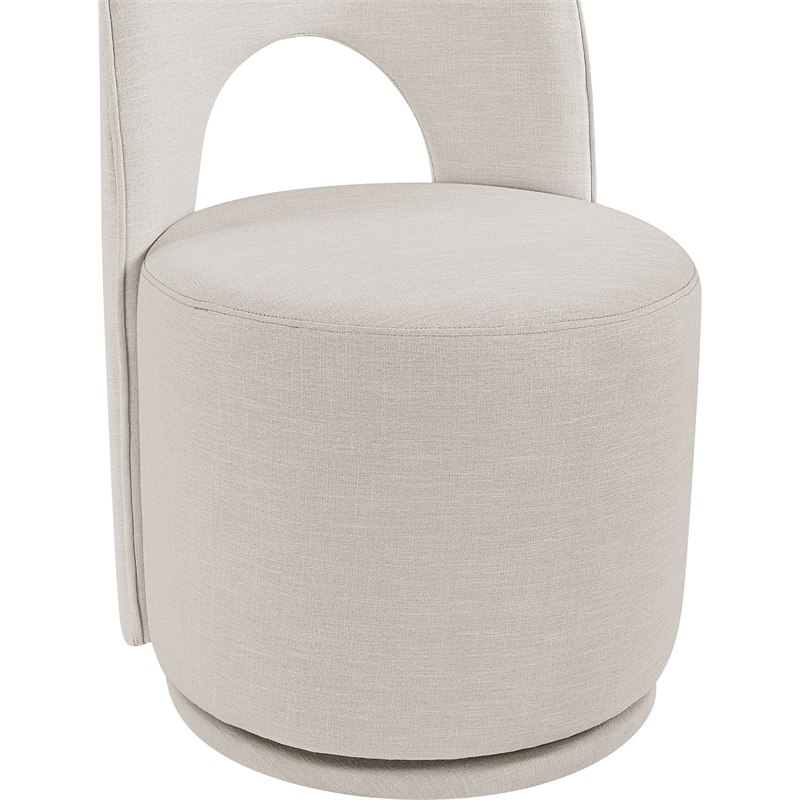 Bowery Hill Contemporary Beige Linen Textured FabricDining Chair (Set of 2)