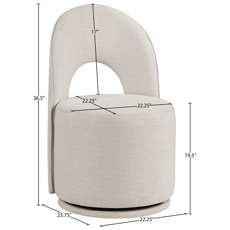 Bowery Hill Contemporary Beige Linen Textured FabricDining Chair (Set of 2)