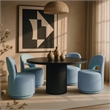 Bowery Hill Contemporary Lt Blue Linen Textured FabricDining Chair (Set of 2)