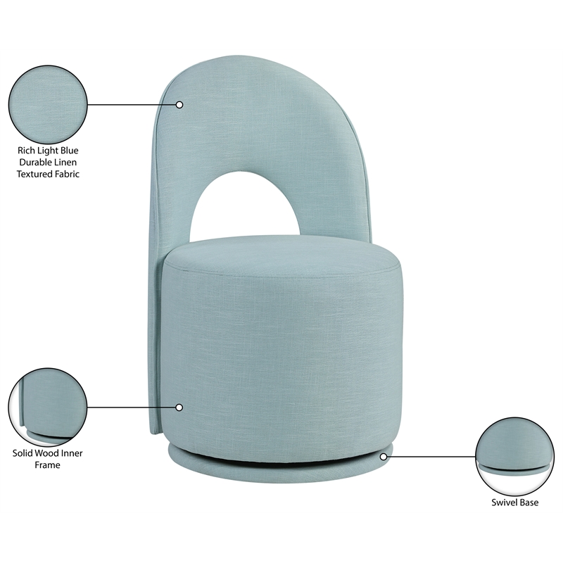 Bowery Hill Contemporary Lt Blue Linen Textured FabricDining Chair (Set of 2)