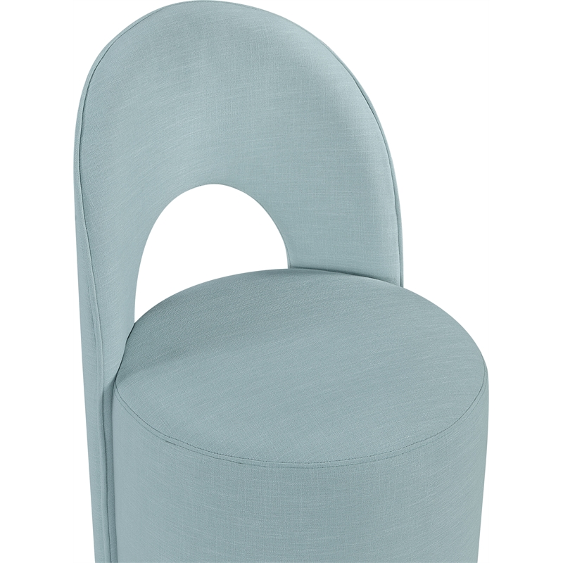 Bowery Hill Contemporary Lt Blue Linen Textured FabricDining Chair (Set of 2)