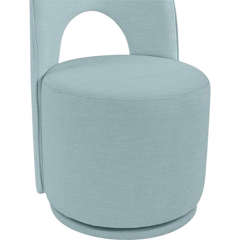 Bowery Hill Contemporary Lt Blue Linen Textured FabricDining Chair (Set of 2)
