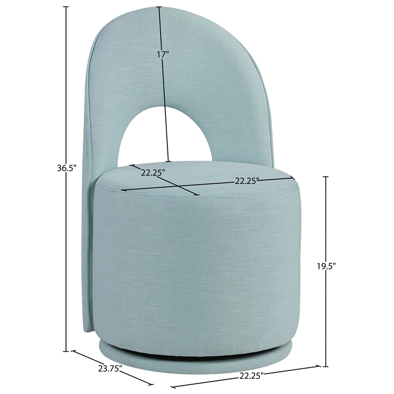Bowery Hill Contemporary Lt Blue Linen Textured FabricDining Chair (Set of 2)