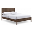 Bowery Hill Mid-Century Modern Rich Walnut Solid Wood Queen Bed