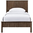 Bowery Hill Mid-Century Modern Rich Walnut Solid Wood Twin Bed