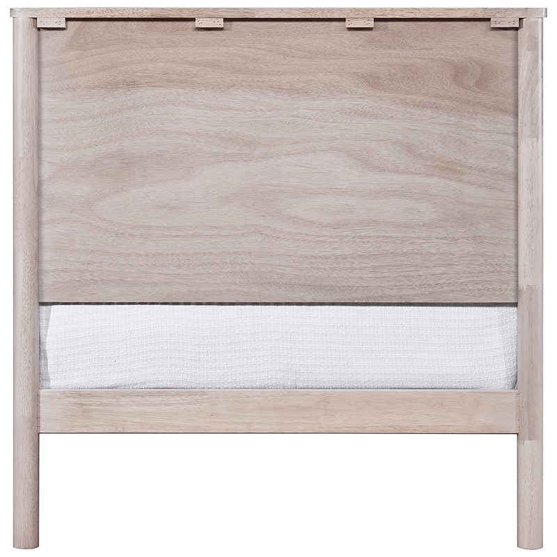 Bowery Hill Mid-Century Modern Rich Natural Solid Wood Twin Bed