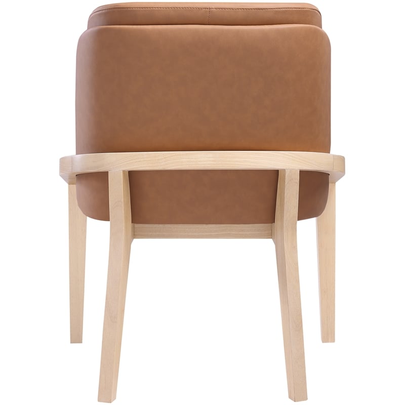Bowery Hill Contemporary Cognac Vegan Leather Upholstered Dining Chair