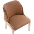 Bowery Hill Contemporary Cognac Vegan Leather Upholstered Dining Chair