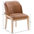 Bowery Hill Contemporary Cognac Vegan Leather Upholstered Dining Chair