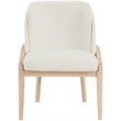 Bowery Hill Contemporary Cream Vegan Leather Upholstered Dining Chair
