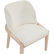 Bowery Hill Contemporary Cream Vegan Leather Upholstered Dining Chair