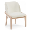 Bowery Hill Contemporary Cream Vegan Leather Upholstered Dining Chair