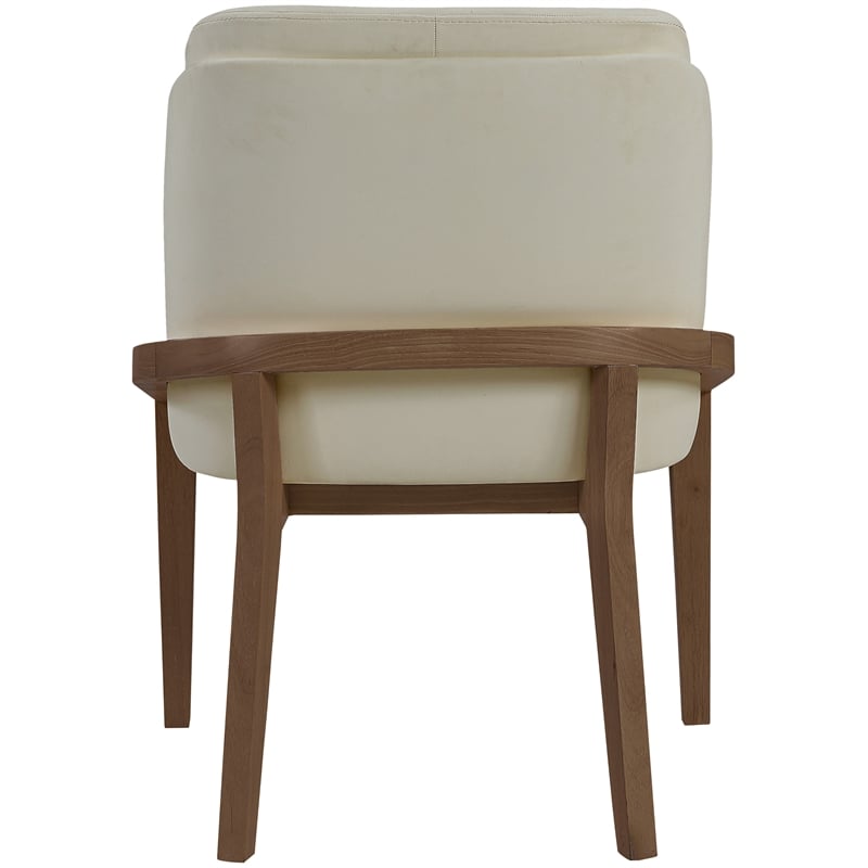 Bowery Hill Contemporary Beige Vegan Leather Upholstered Dining Chair