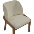 Bowery Hill Contemporary Beige Vegan Leather Upholstered Dining Chair