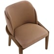 Bowery Hill Contemporary Brown Vegan Leather Upholstered Dining Chair