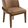 Bowery Hill Contemporary Brown Vegan Leather Upholstered Dining Chair