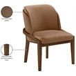 Bowery Hill Contemporary Brown Vegan Leather Upholstered Dining Chair
